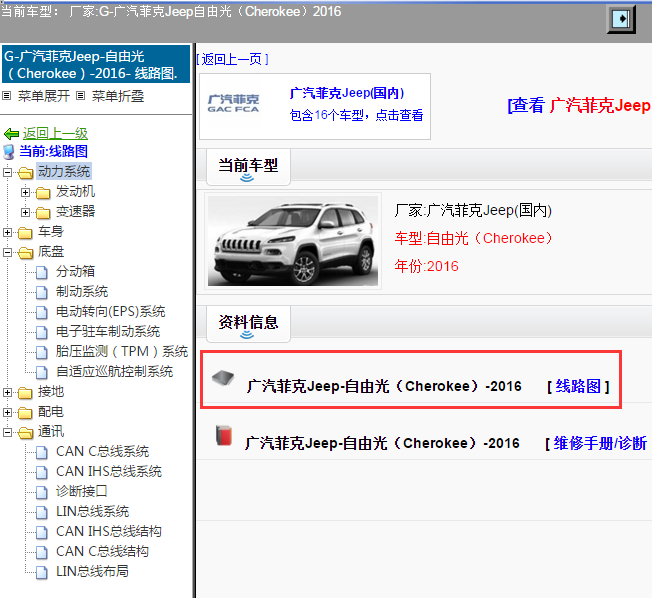 广汽菲克Jeep-自由光（Cherokee）-2016[ 线路图 ]