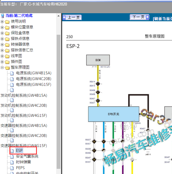 2020年长城H6第二代 制动系统电路图