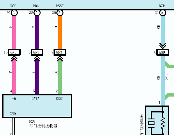 2008年丰田大霸王门锁电路图