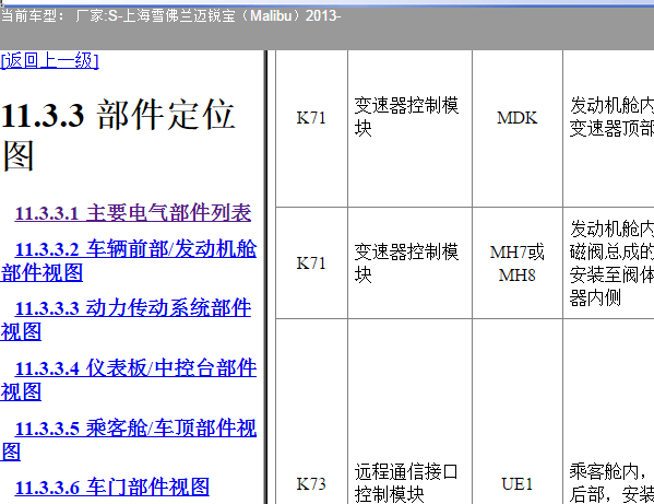 2013年迈锐宝模块位置