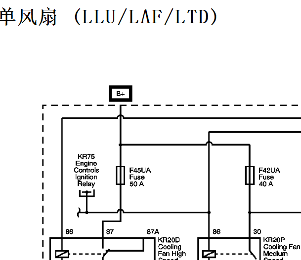 别克LAF发动机冷却风扇电路图