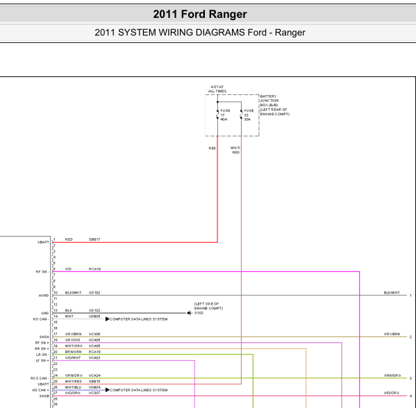 2011年福特RangerABS电路图