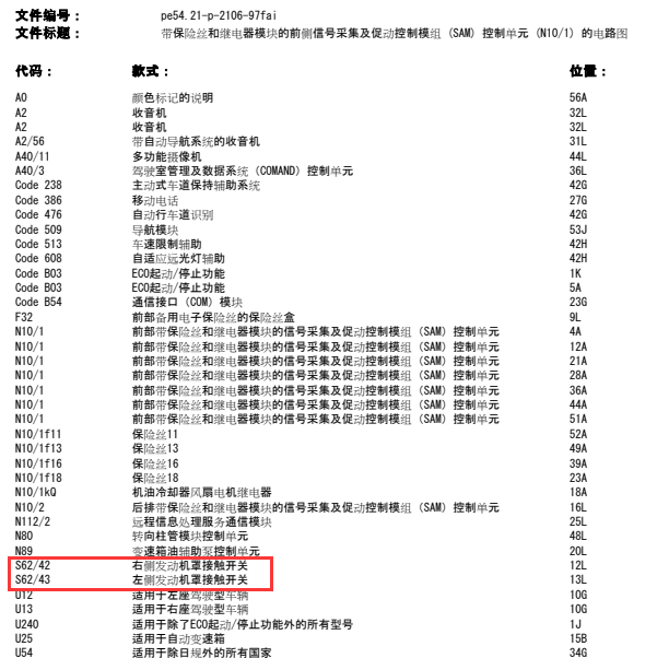 2009年奔驰C230机盖锁开关线路图