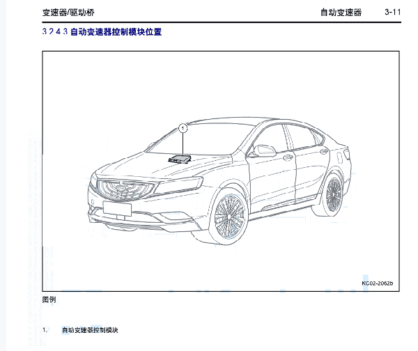 2016年吉利博瑞变速箱电脑安装位置