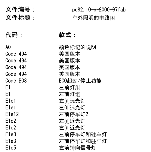 2010年奔驰C200车外照明的电路图
