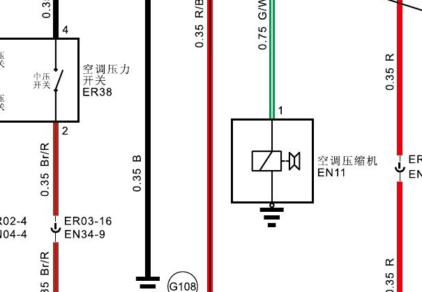 2016-2017年众泰SR7压缩机电路图
