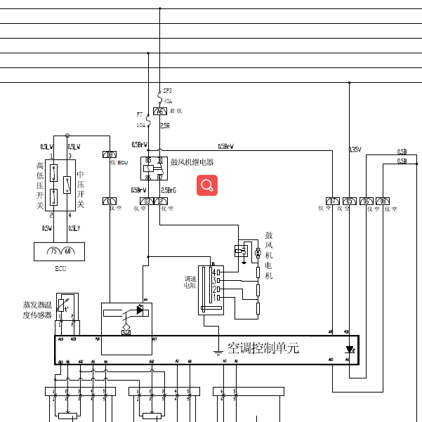 奇瑞瑞麟X1空调电路图