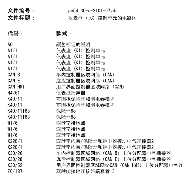 2019年奔驰威霆仪表电路图