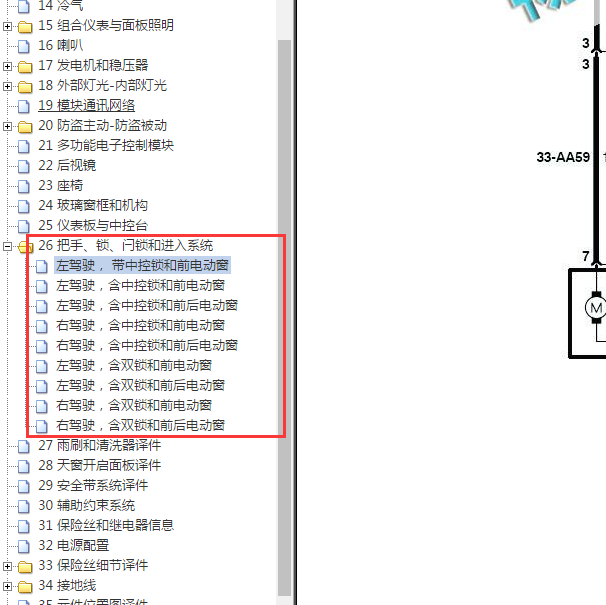 2011-2013年福克斯车门电路图