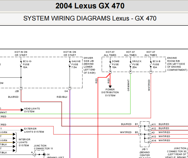 04年雷克萨斯GX470遥控系统电路图