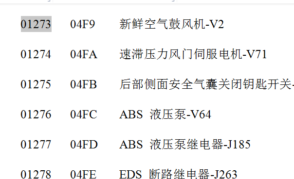大众01273 01274故障码