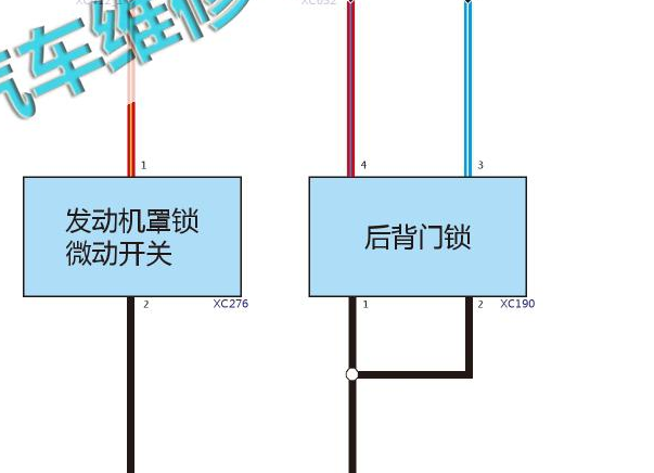 2018年哈佛H6后备箱锁电路图
