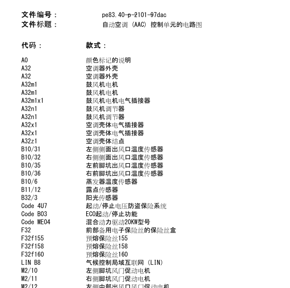 2015年奔驰E320L空调电路图