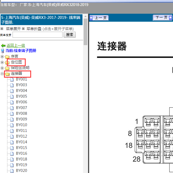 2017-2019年荣威RX3 部件位置