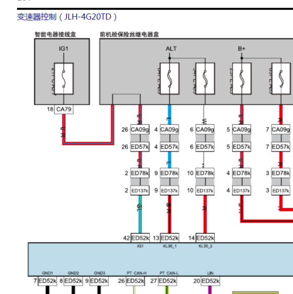 2021年吉利星瑞变速箱电路图