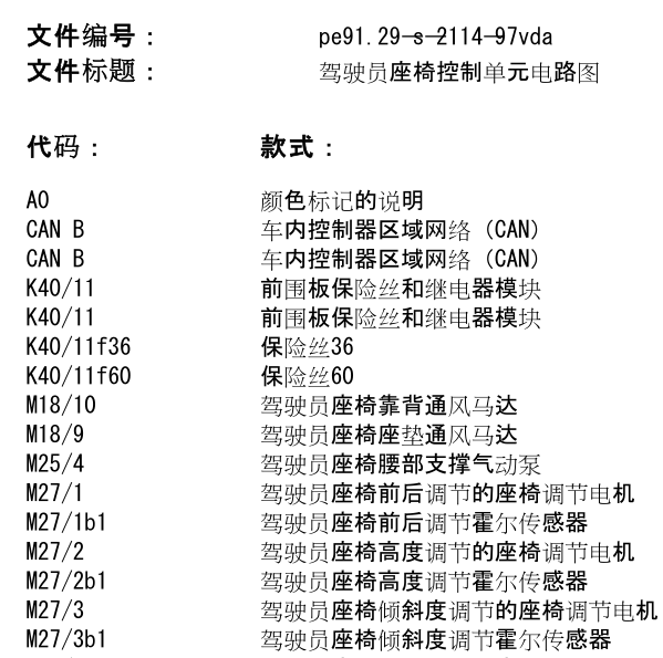 2017年奔驰V260L座椅电路图