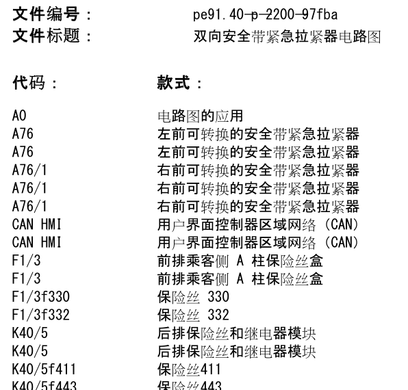 2015年奔驰C180L安全带电路图
