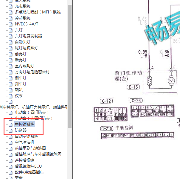 2007年戈蓝中控门锁针脚