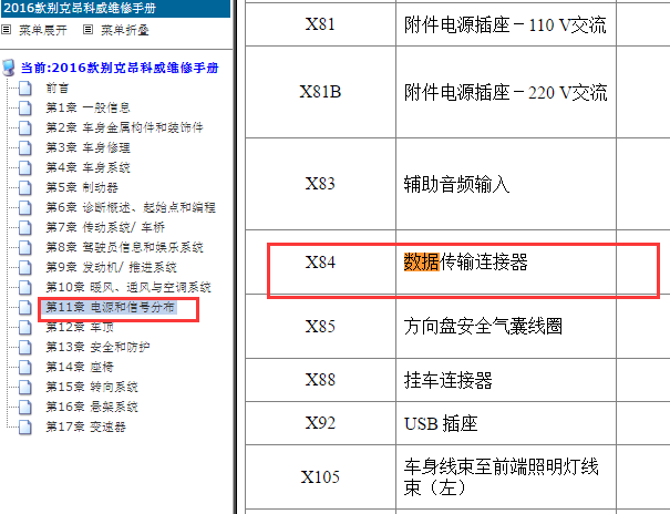 2016年别克昂科威网关控制模块位置说明