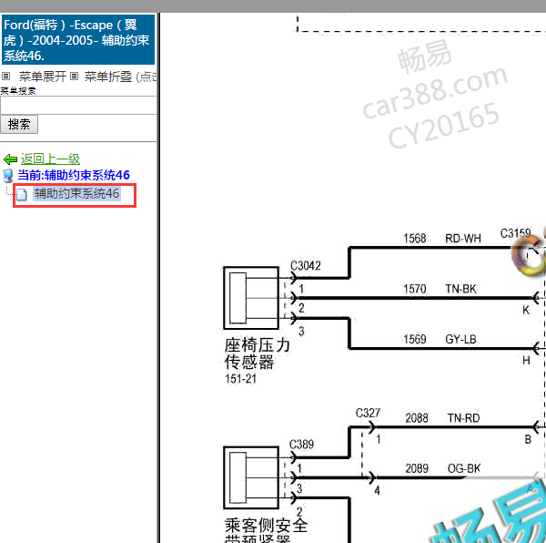 2004年翼虎气囊电路图