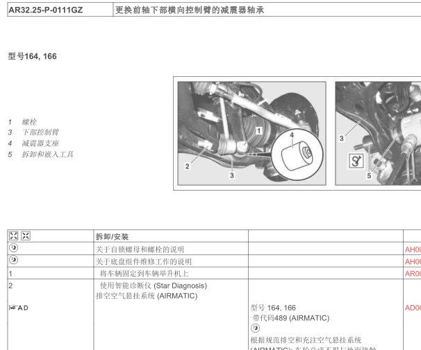 2009年奔驰GL550空气悬架维修资料