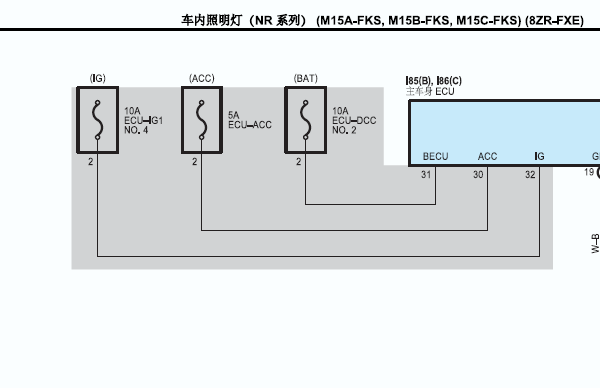 2021年丰田雷凌背景灯系统电路图