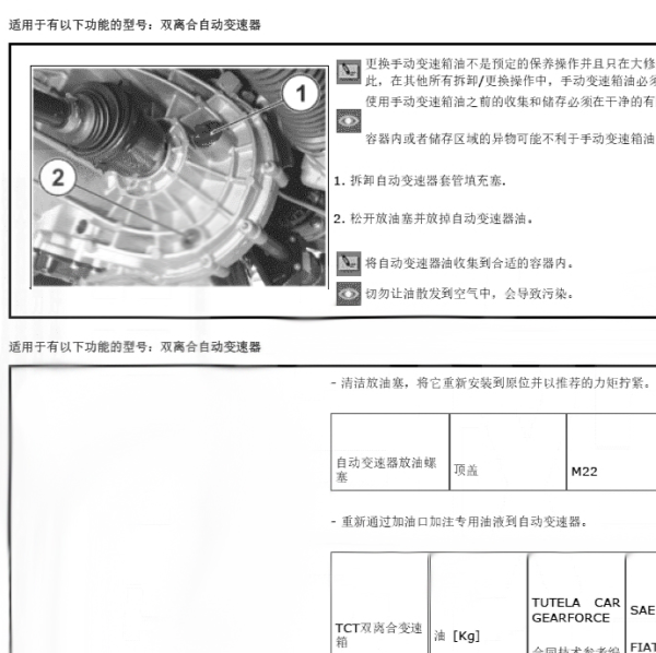 2016年菲翔双离合变速器液压油更换
