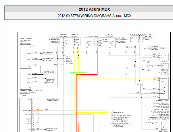 2012年讴歌MDX ABS电路图