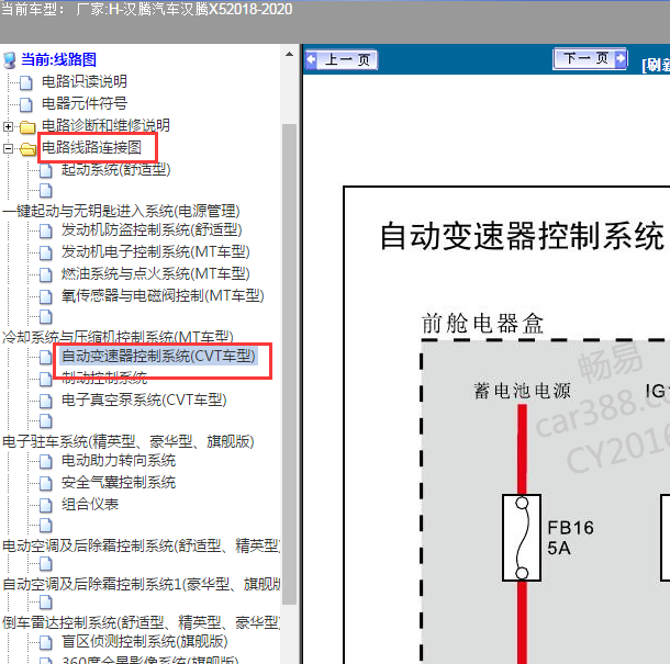 2018-2020年汉腾X5变速箱电路图.