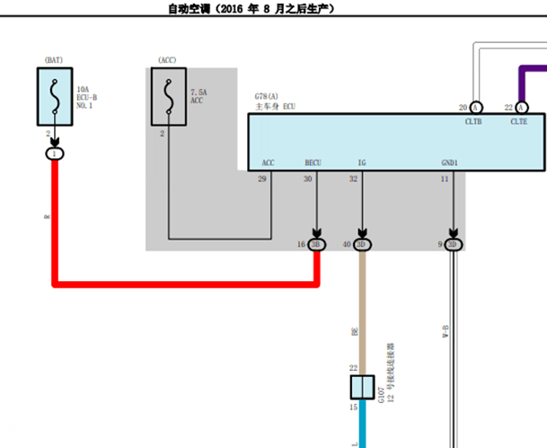 2016年一汽丰田荣放RVA4空调面板电路图