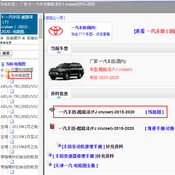 2015-2020年丰田酷路泽全车电路图