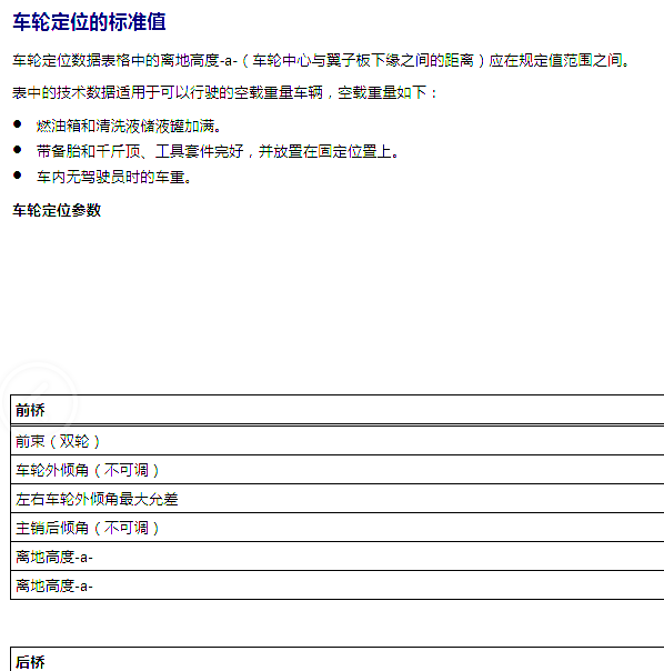 2018年大众途昂四轮定位数据