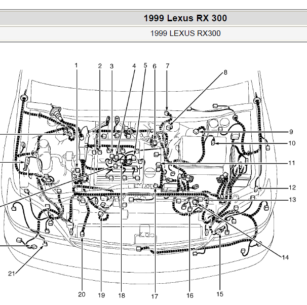 1999年雷克萨斯RX300全车部件位置
