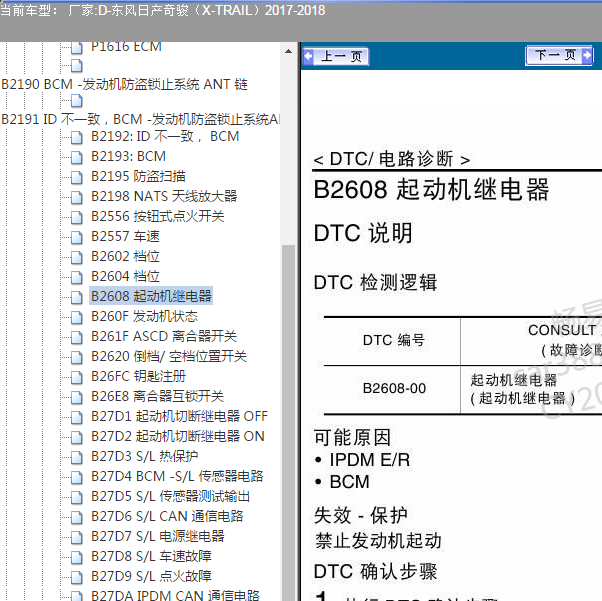 2017-2018年奇骏钥匙故障码信息.