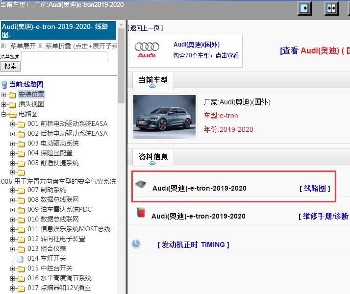 Audi(奥迪)-e-tron-2019-2020[ 线路图 ]