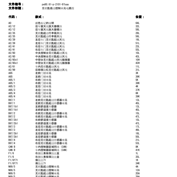 奔驰S300无钥匙电路图