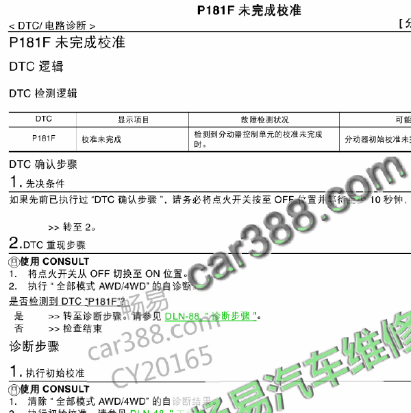 日产途乐181F故障码资料