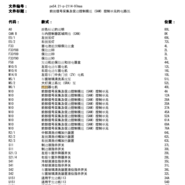 2012年奔驰GL450雨刮电路图