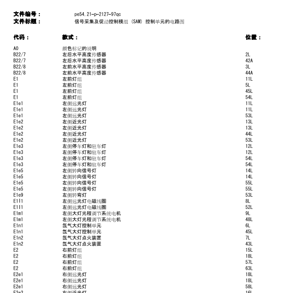 奔驰A160灯光电路图