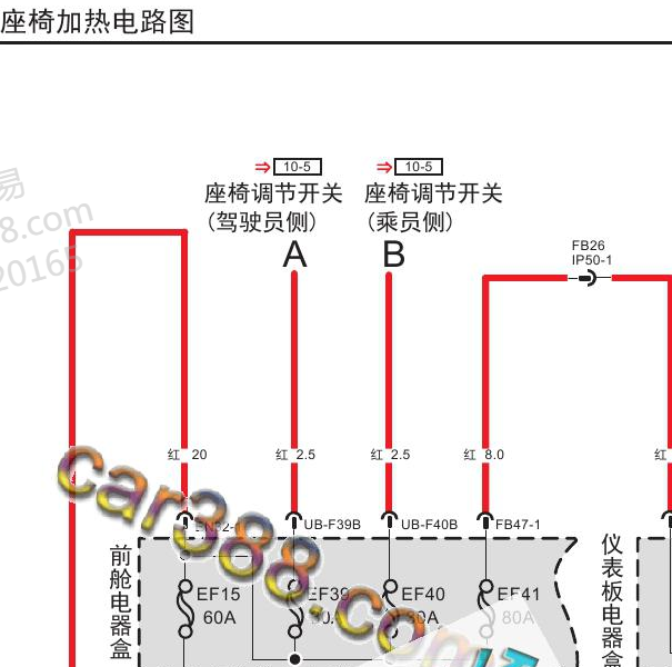 2016年传祺GS5座椅加热电路图