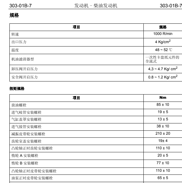 江铃宝典柴油发动机扭矩