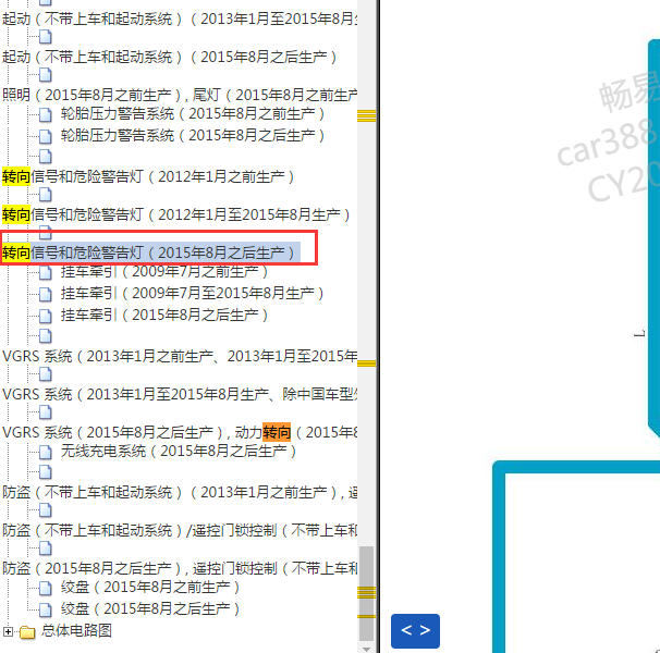 2015-2020年丰田酷路泽转向信号灯电路图