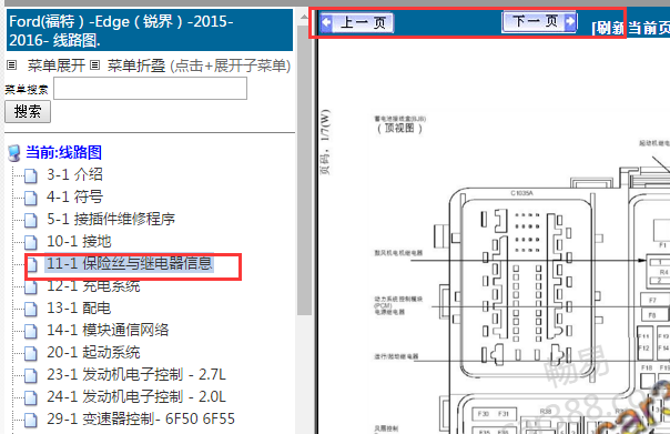 2015-2016年福特锐界保险丝资料