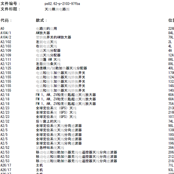 奔驰C200L天线电路图