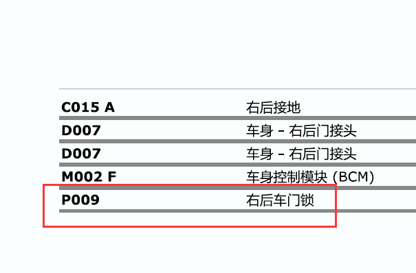 玛莎拉蒂总裁右后门锁电路图