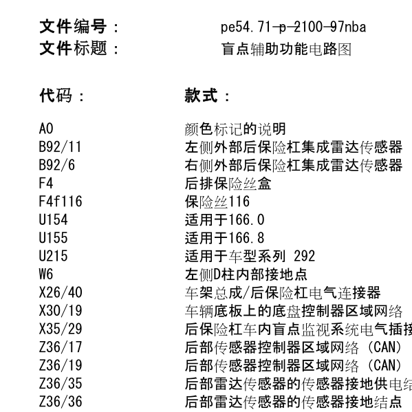 2016年奔驰GLS450雷达电路图