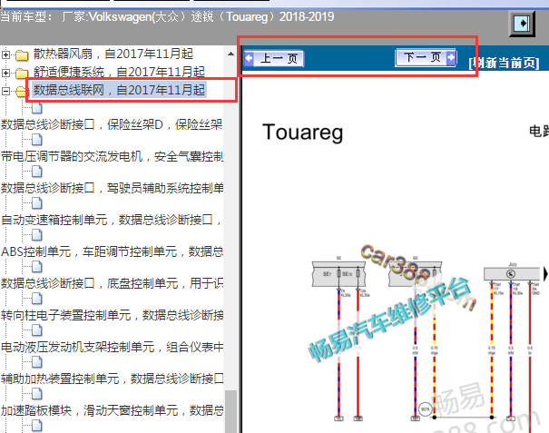 2018-2019年大众途锐CAN线路图