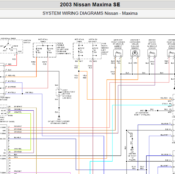 2003年日产西玛空调电路图