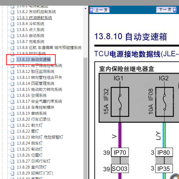 2017年吉利博越变速箱电路图
