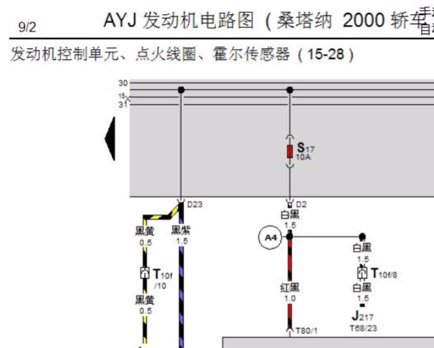 桑塔纳2000发动机电路图